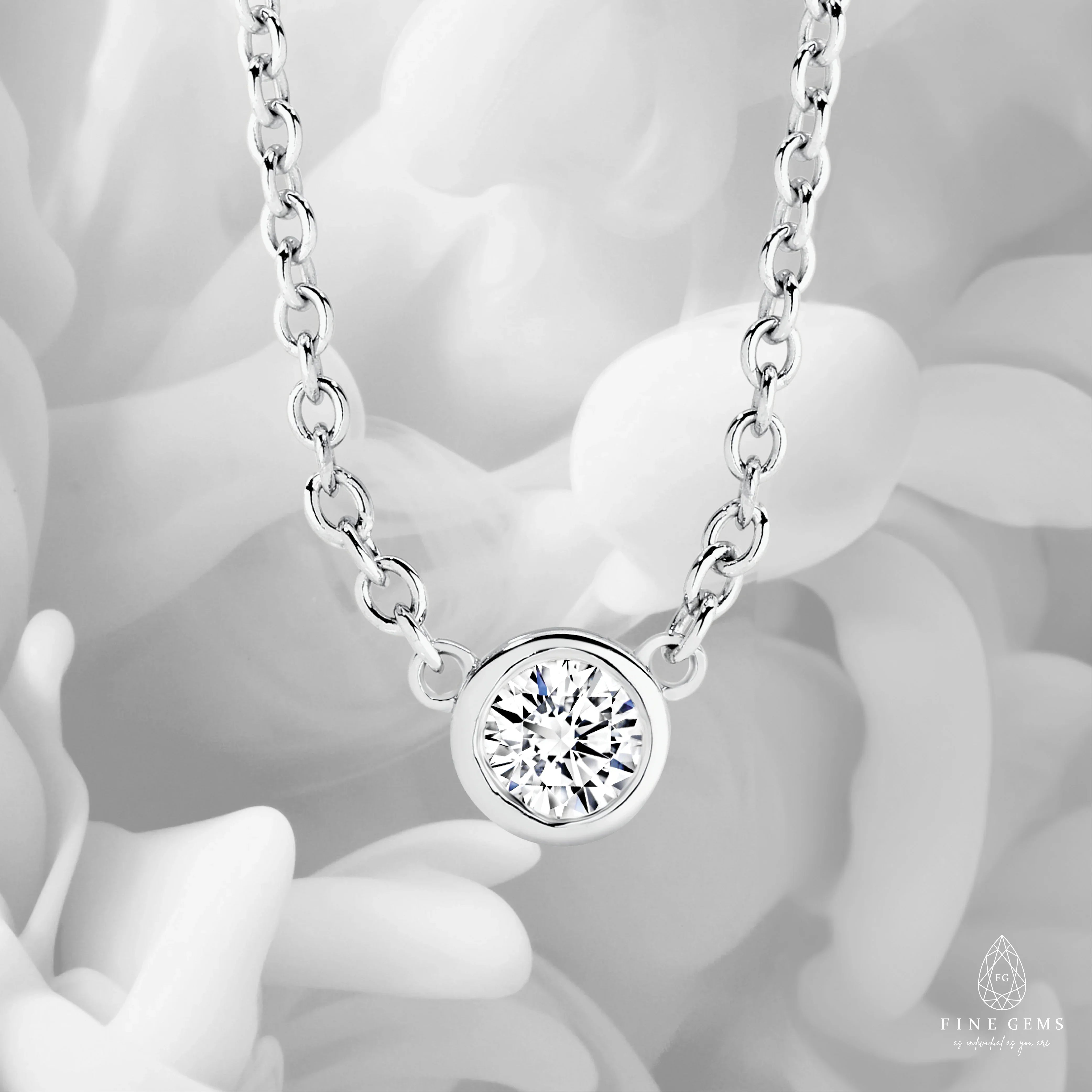 9CT 3MM BEZEL BIRTHSTONE NECKLACE