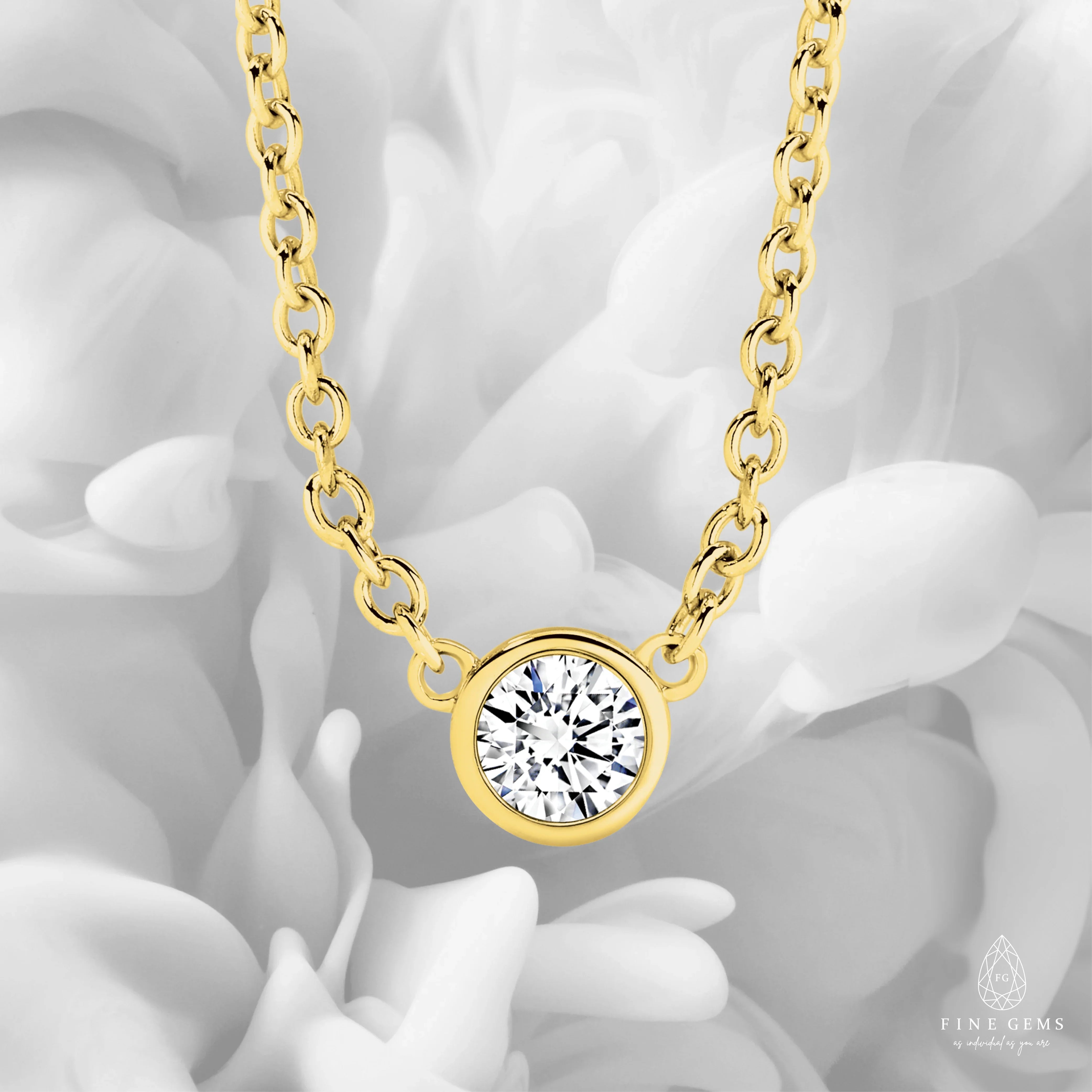 9CT 3MM BEZEL BIRTHSTONE NECKLACE