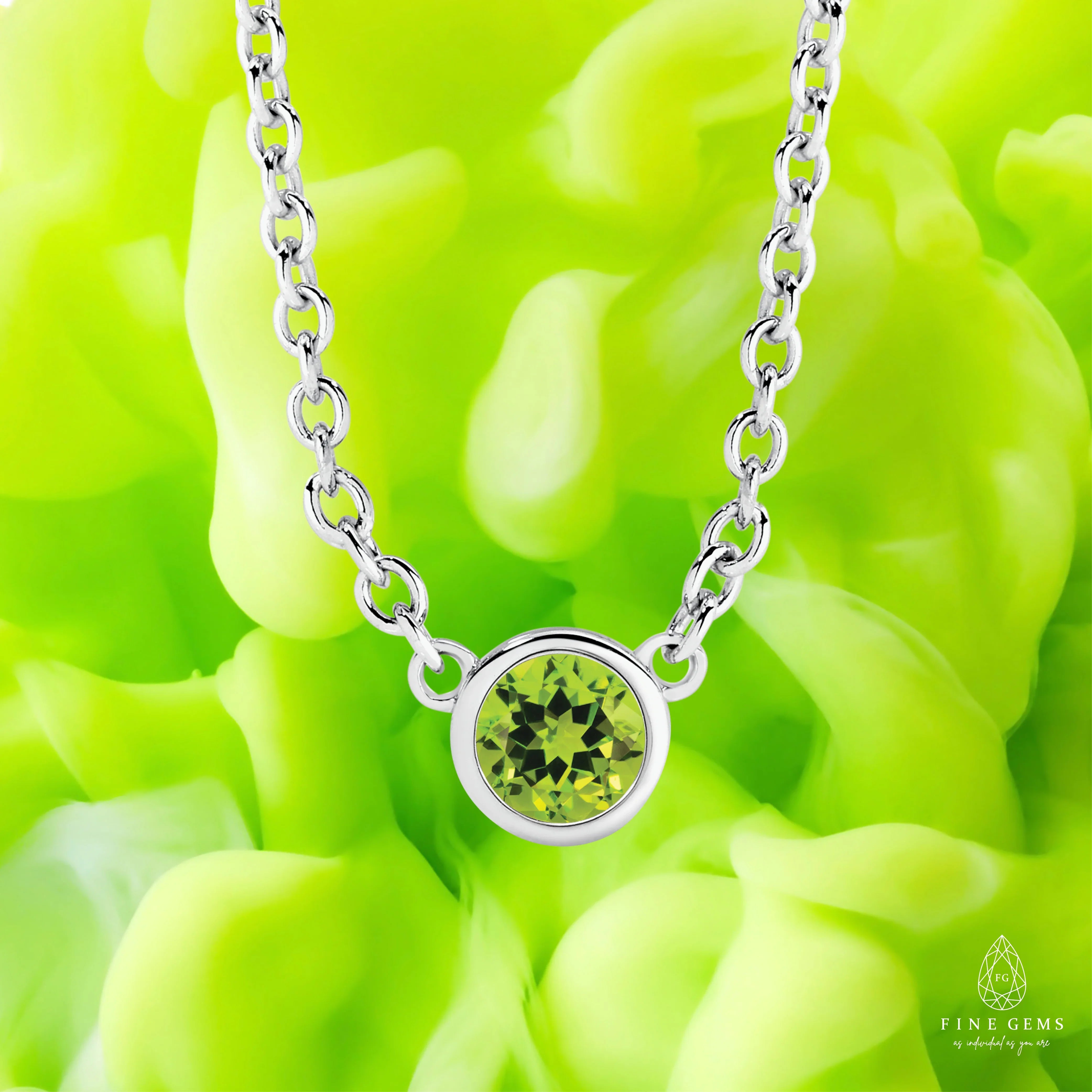 9CT 3MM BEZEL BIRTHSTONE NECKLACE