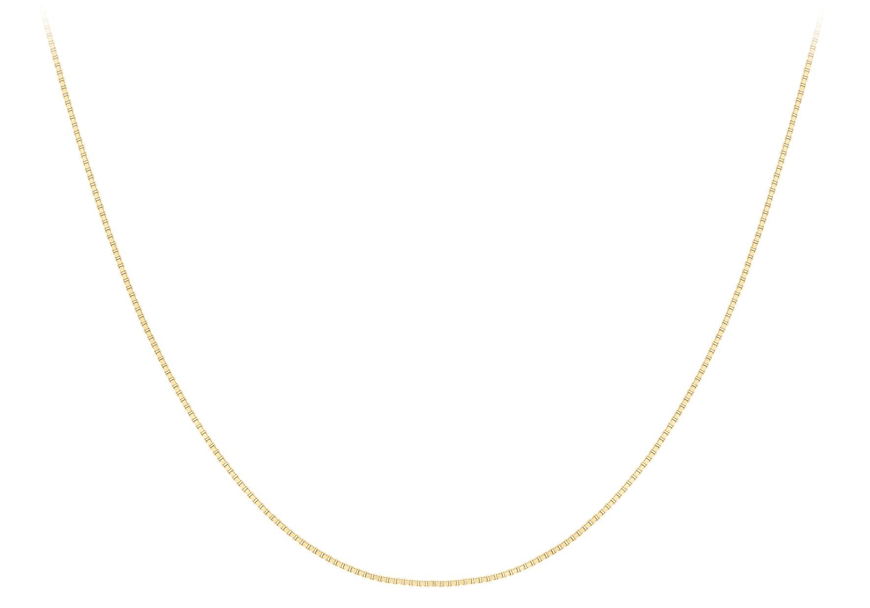9ct Yellow Gold Solid Venetian Box Chain 40-45cm