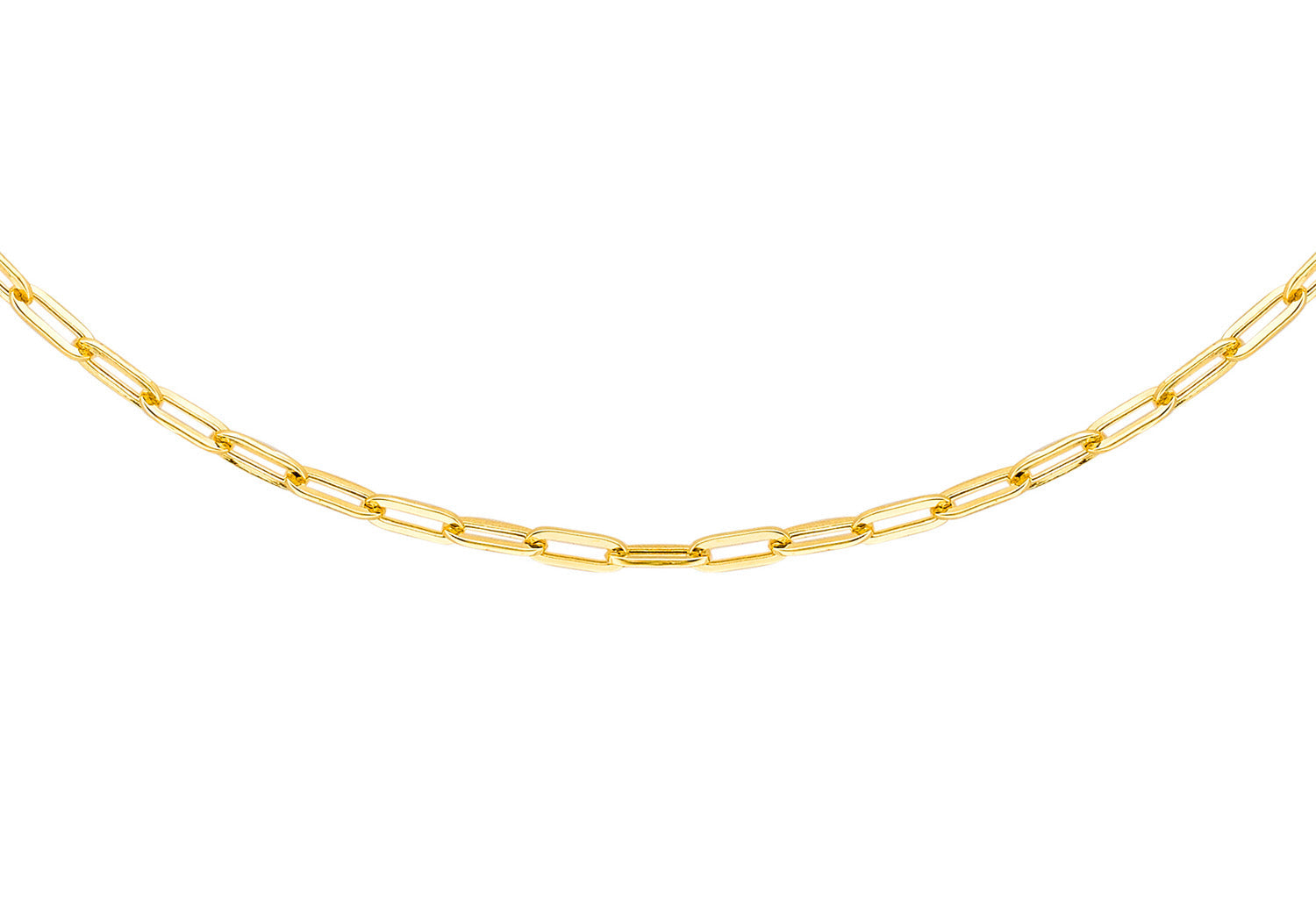 9ct Yellow Gold Paper Chain Necklace 50 cm