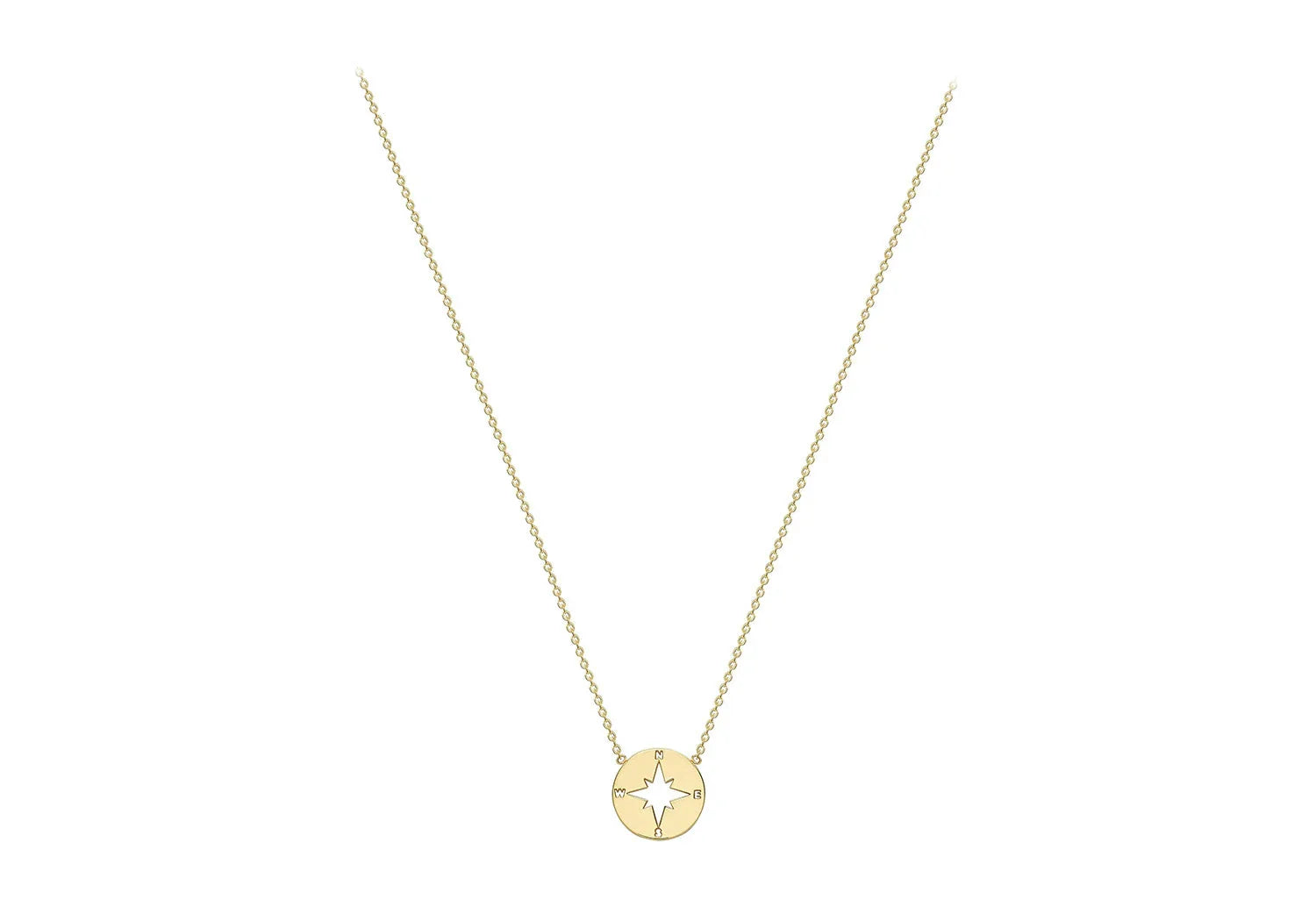 9ct Yellow Gold Compass Necklace 40-42 cm