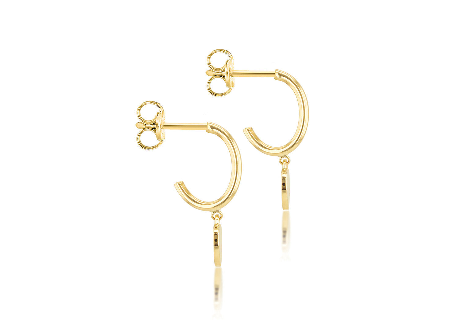 9ct Yellow Gold Heart Drop Earring
