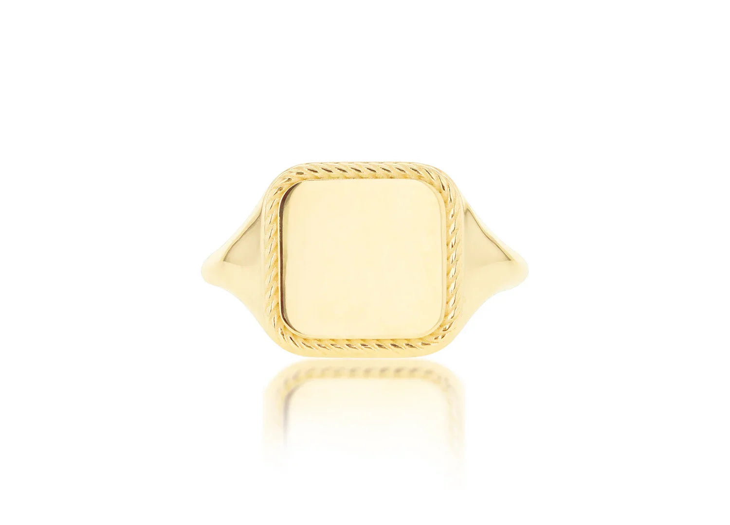 9ct Yellow Gold Square Rope Signet Ring