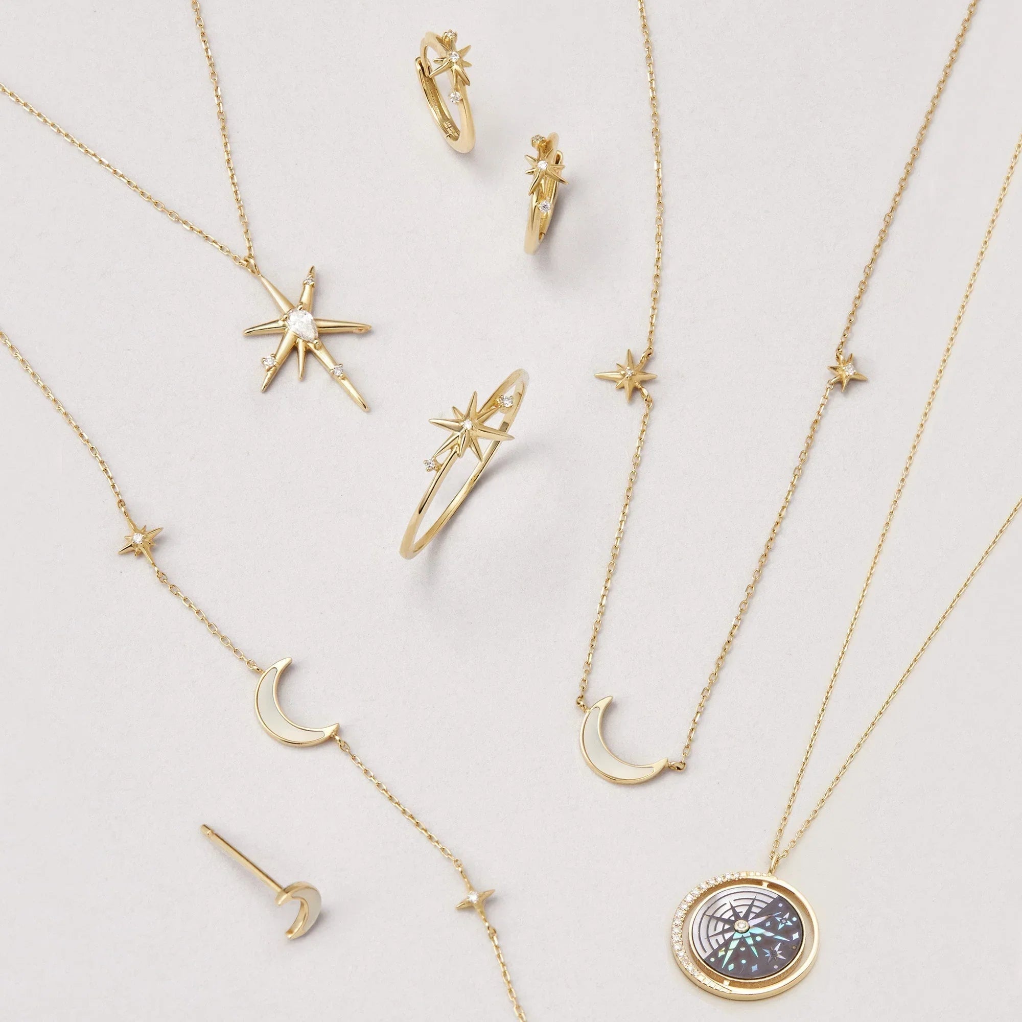 Ania Haie 14ct Gold Diamond Star Pendant Necklace