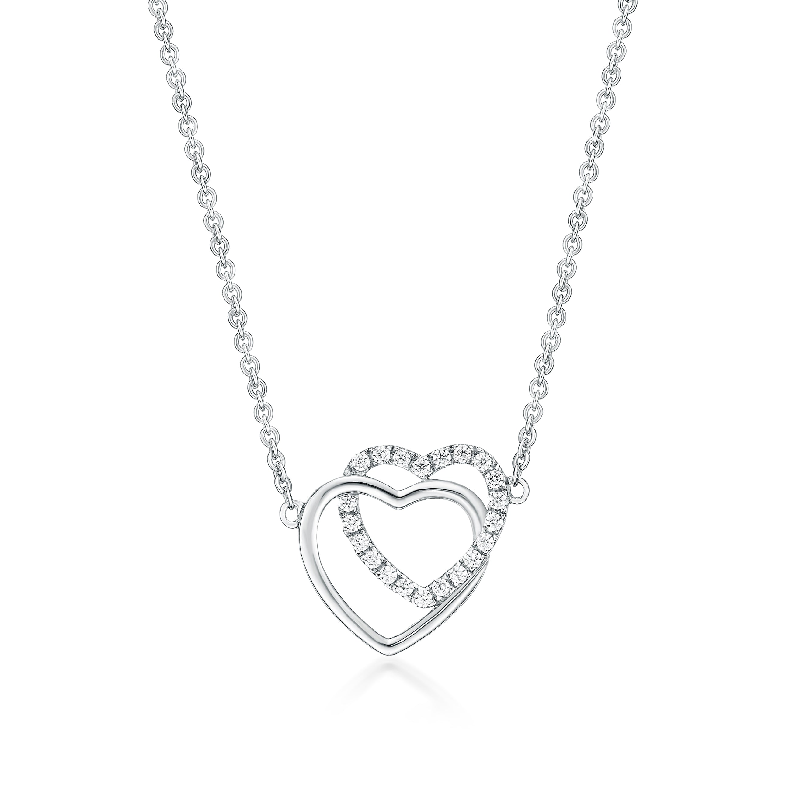 Silver Double Heart Necklace