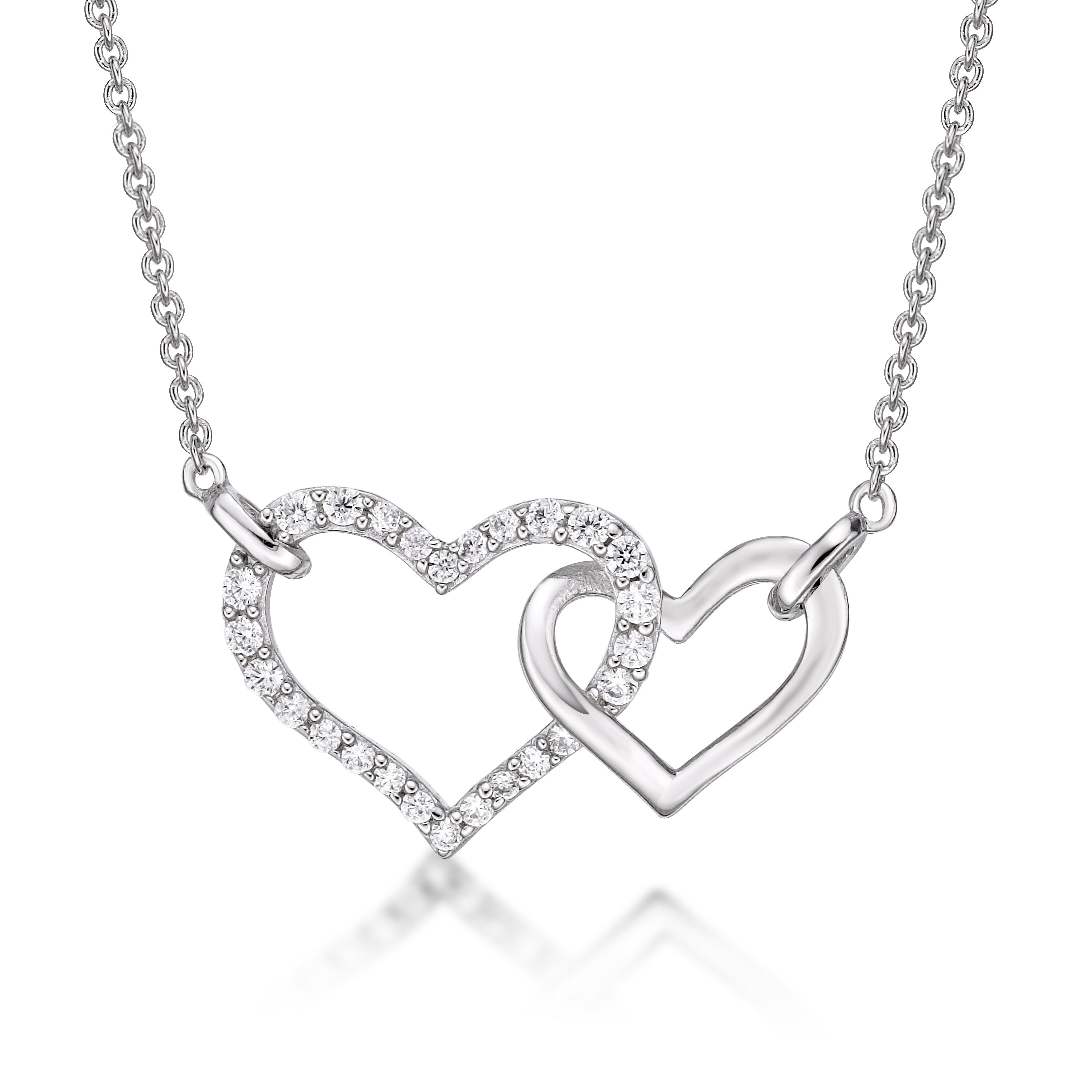 Silver Double Heart Necklace