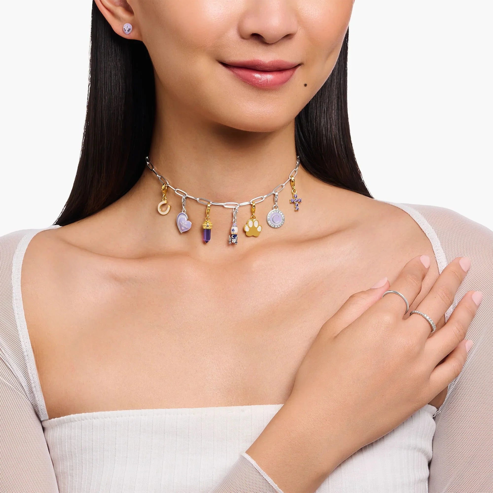 THOMAS SABO Silver Member Charm Violet Coin