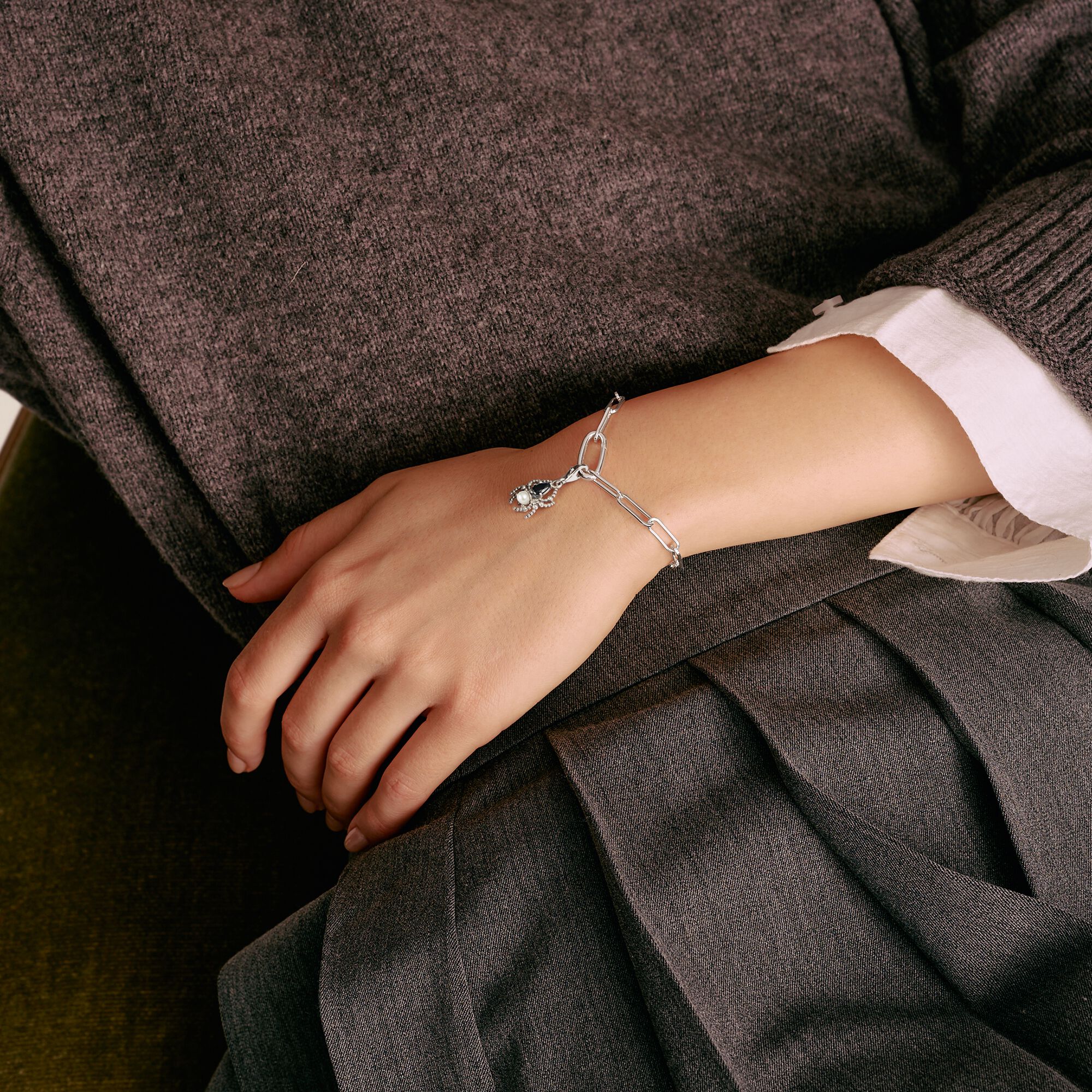 THOMAS SABO Charm Pendant Spider with Pearl