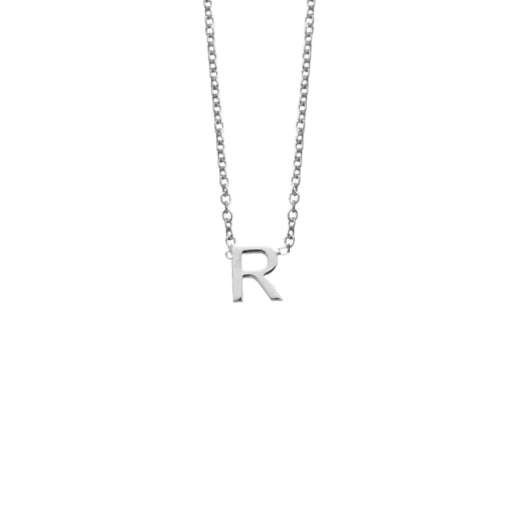 Silver mini R necklace