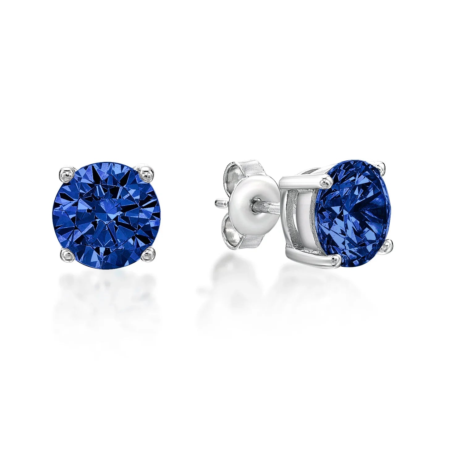 September Birthstone Silver 5mm CZ Studs - Nangar Gems