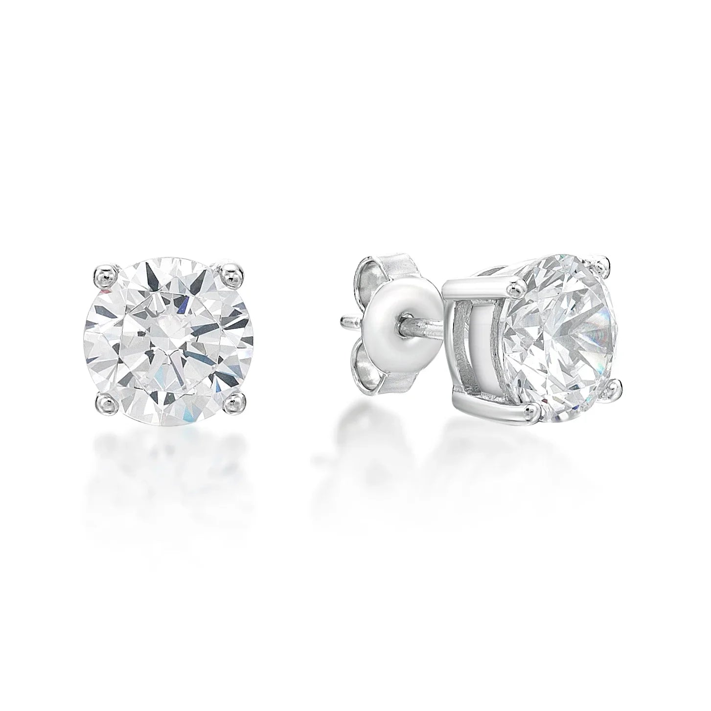 April Birthstone Silver 5mm CZ Studs - Nangar Gems