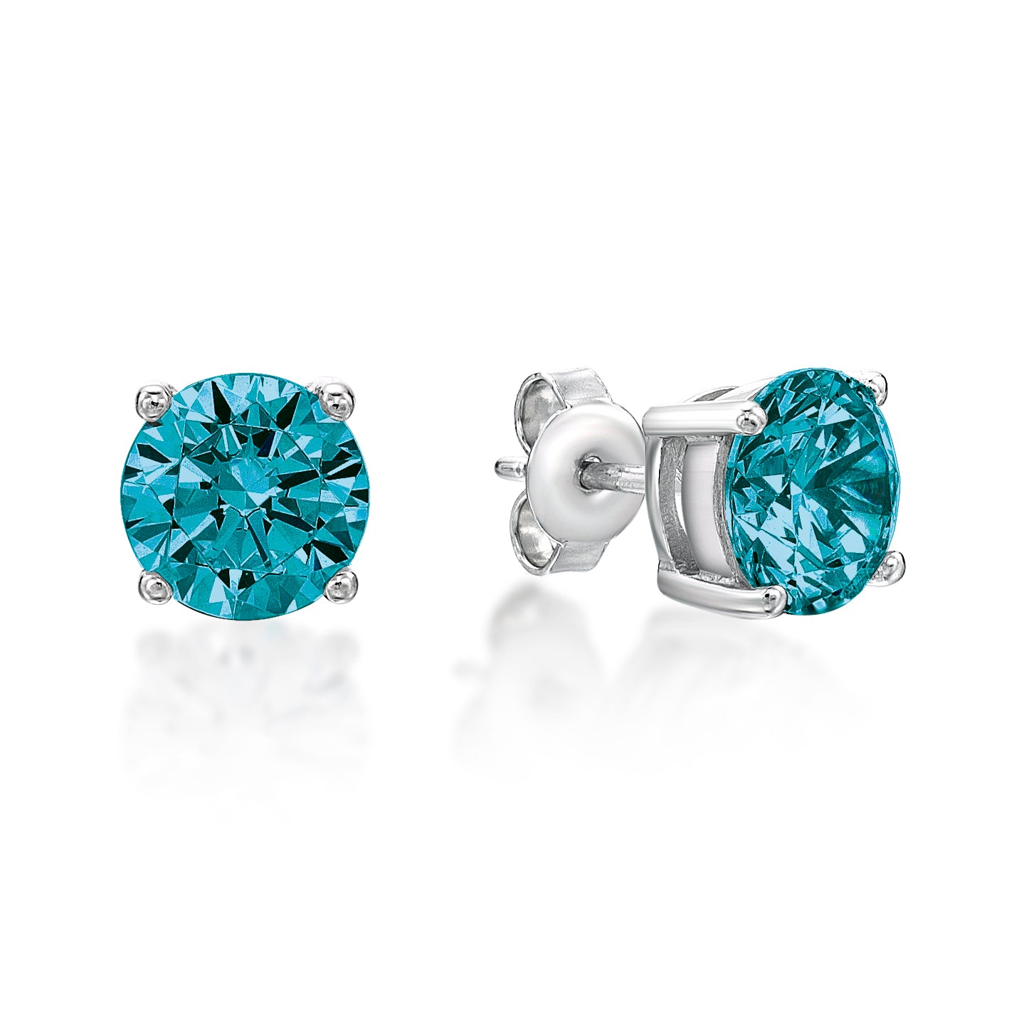 December Birthstone Silver 5mm CZ Studs