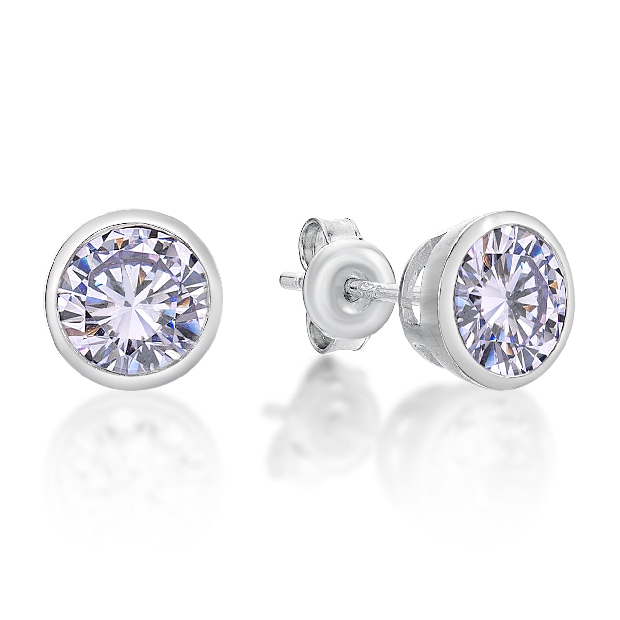 July Birthstone Silver 5mm CZ Studs