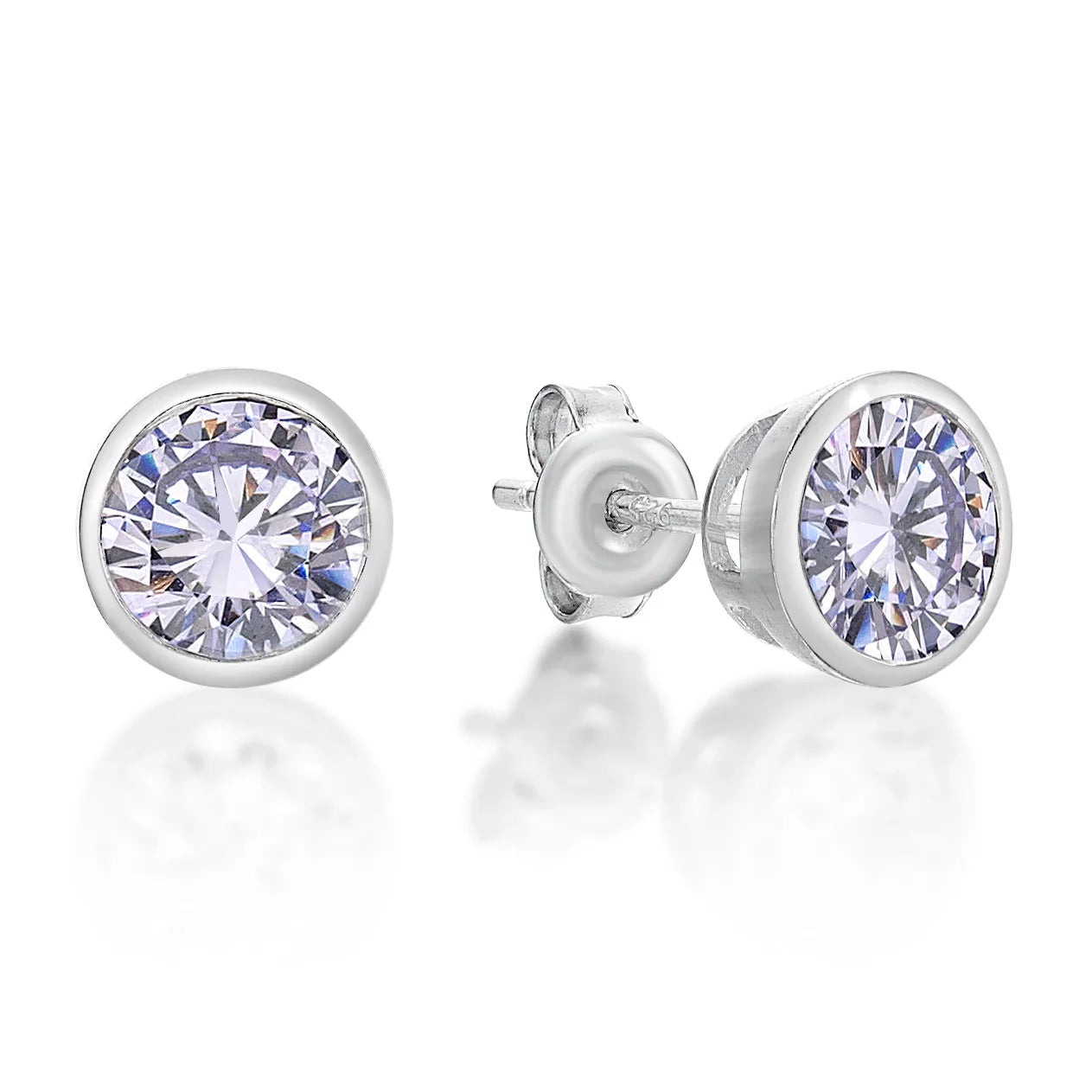 July Birthstone Silver 5mm CZ Studs - Nangar Gems