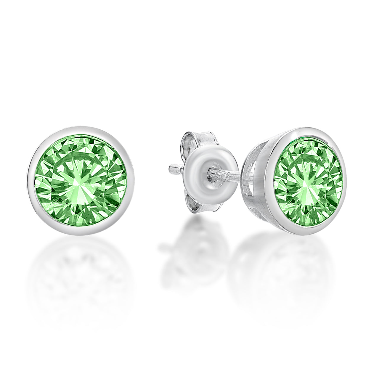August Birthstone Silver 5mm CZ Studs