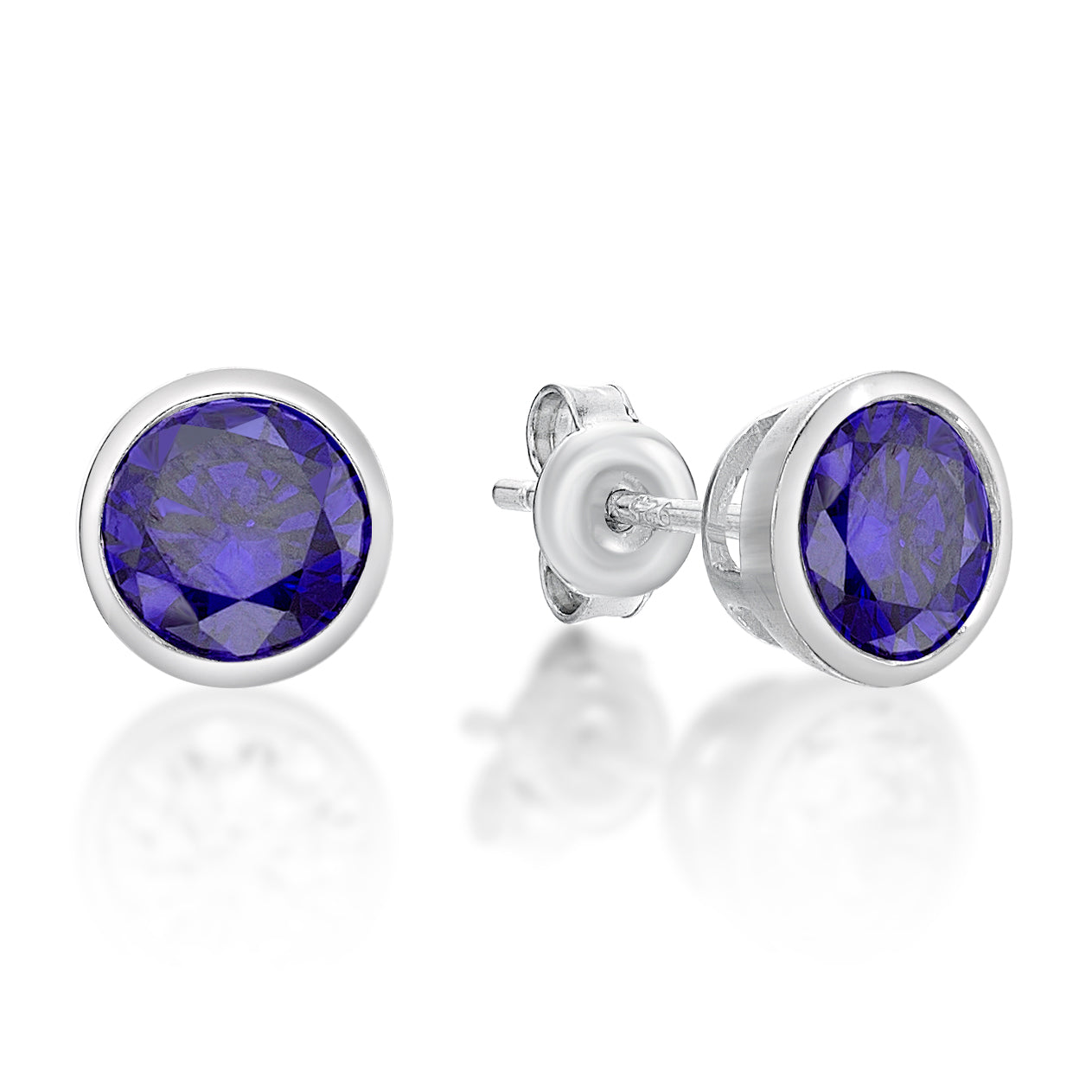 February Birthstone Silver 5mm CZ Studs