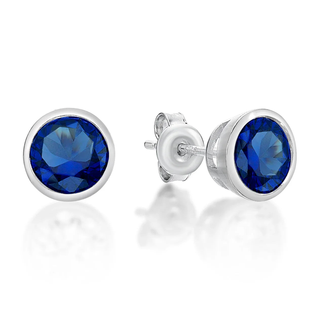 September Birthtone Silver 5mm CZ Studs - Nangar Gems