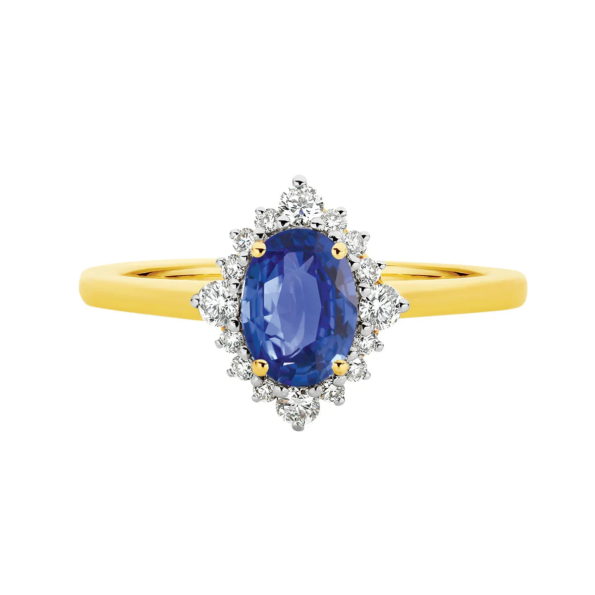 NATURAL CEYLON SAPPHIRE & DIAMOND RING