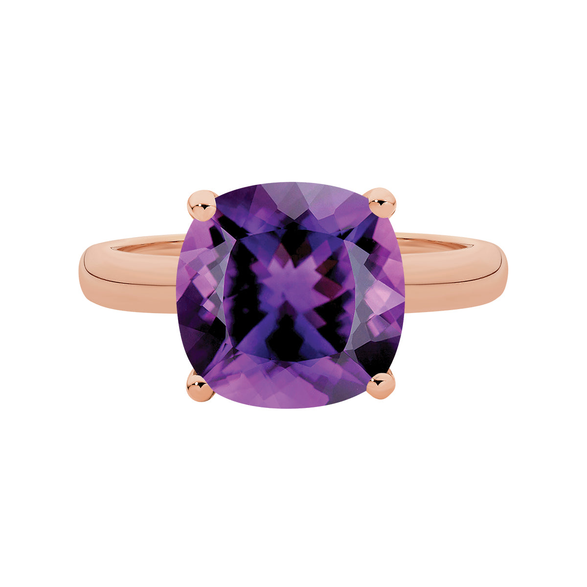 Cushion Cut Amethyst Ring