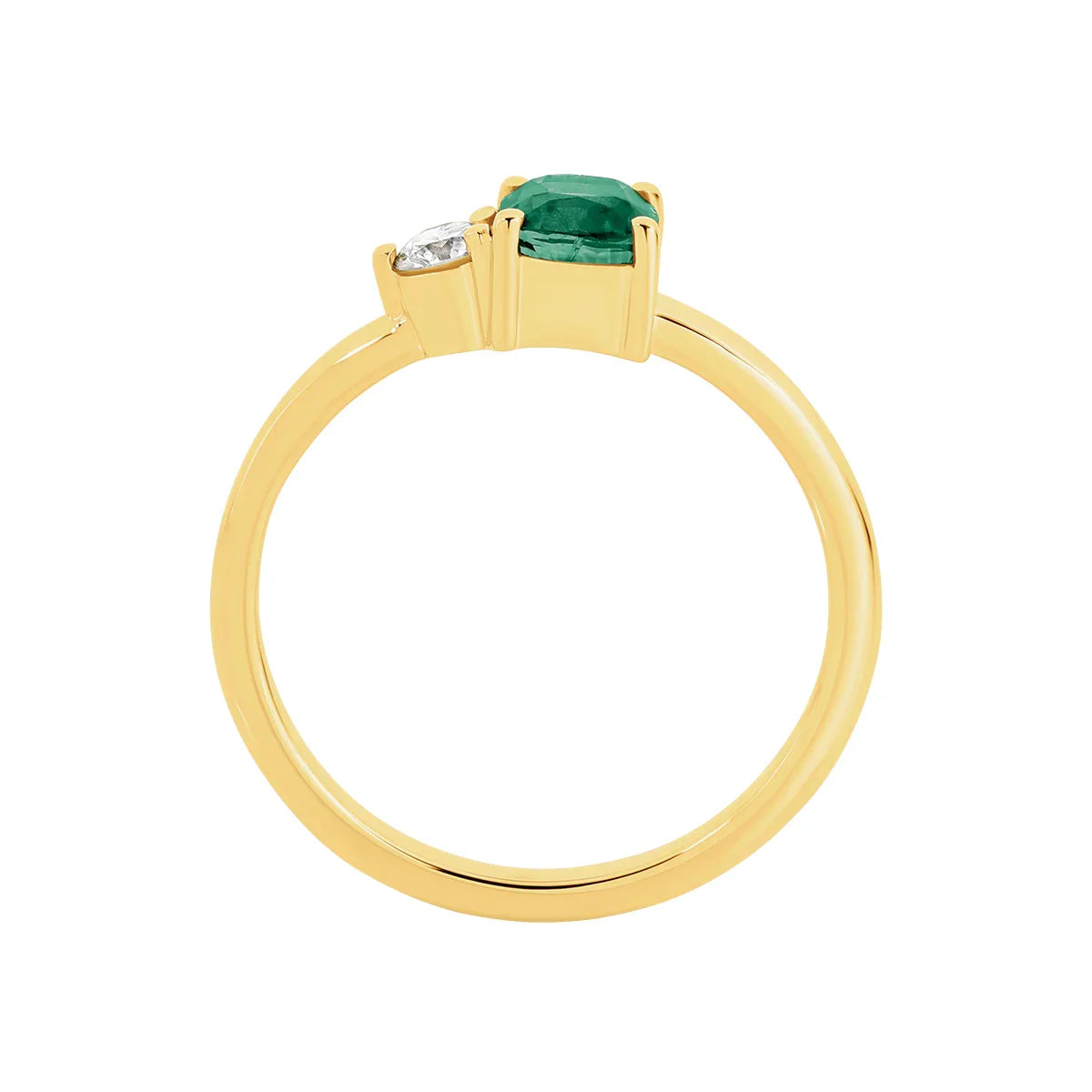 18ct Natural Emerald & Diamond Ring