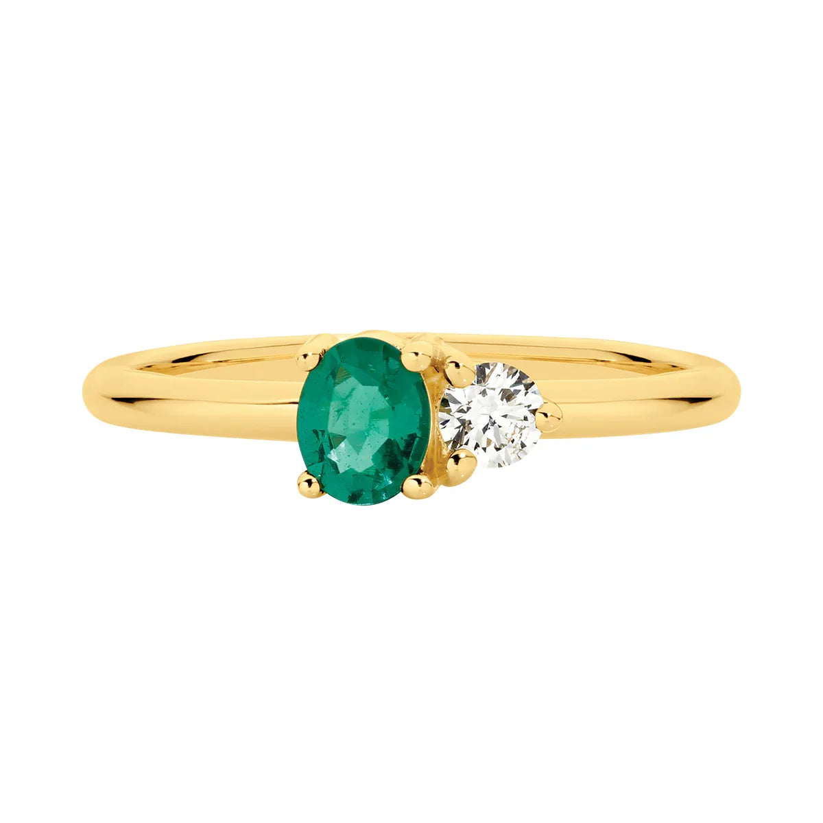 18ct Natural Emerald & Diamond Ring