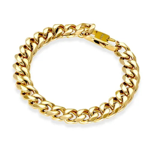 Stainless Steel Men's Curb Link Bracelet - Nangar Gems