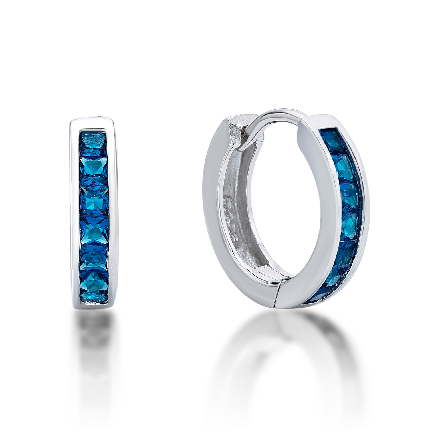 September Birthstone Silver CZ Huggies