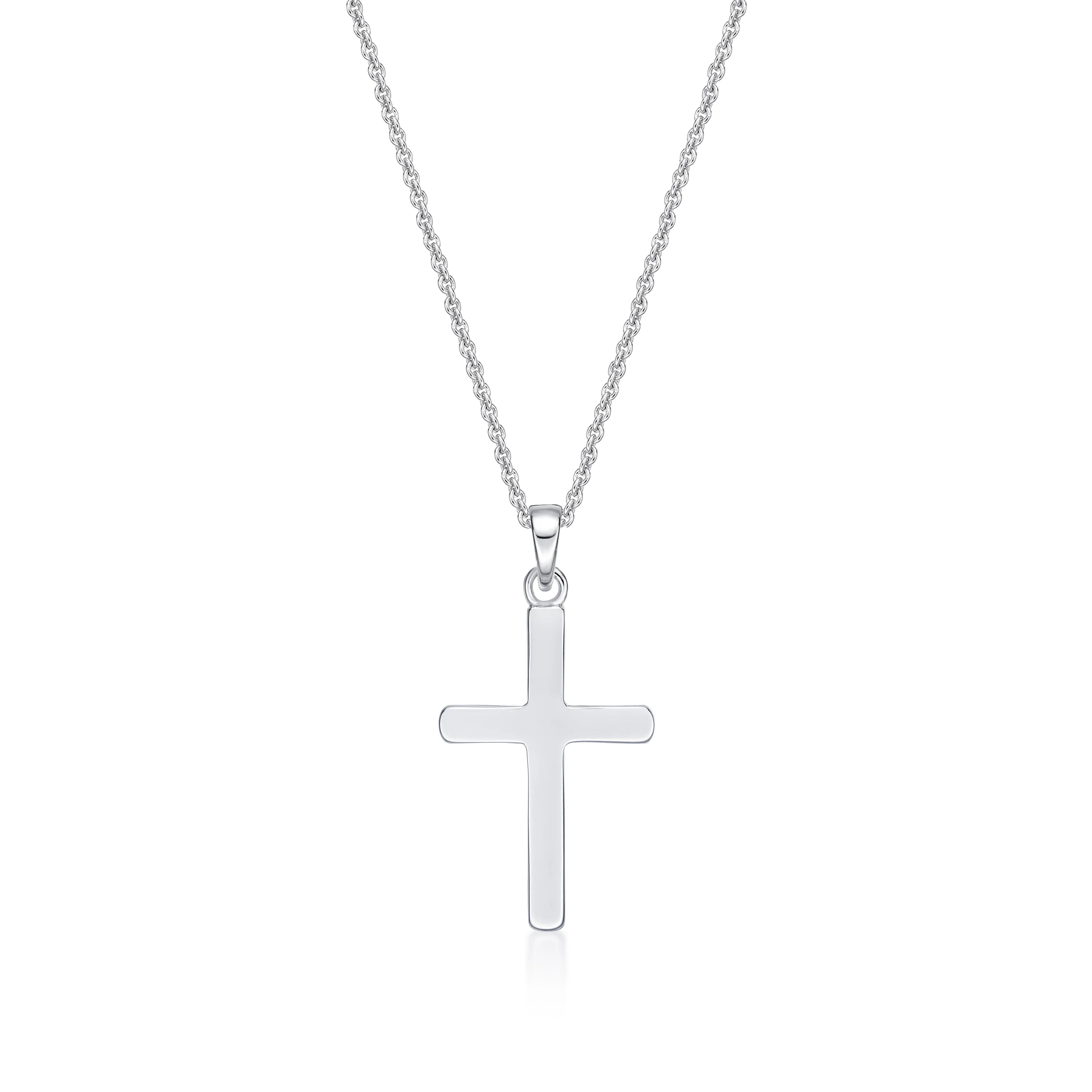 Silver Plain Cross Necklace - Nangar Gems