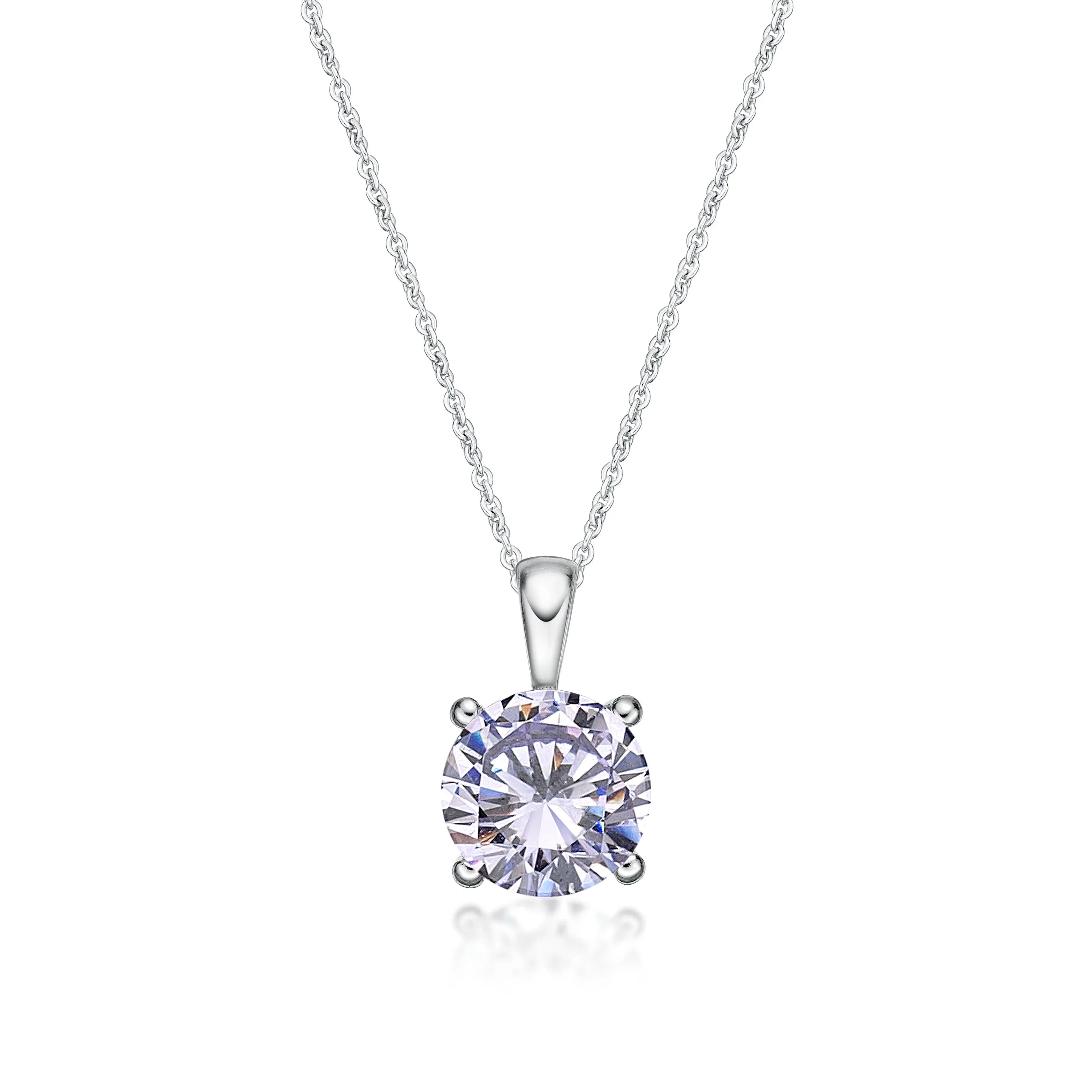 June Birthstone Silver 5mm CZ Pendant - Nangar Gems