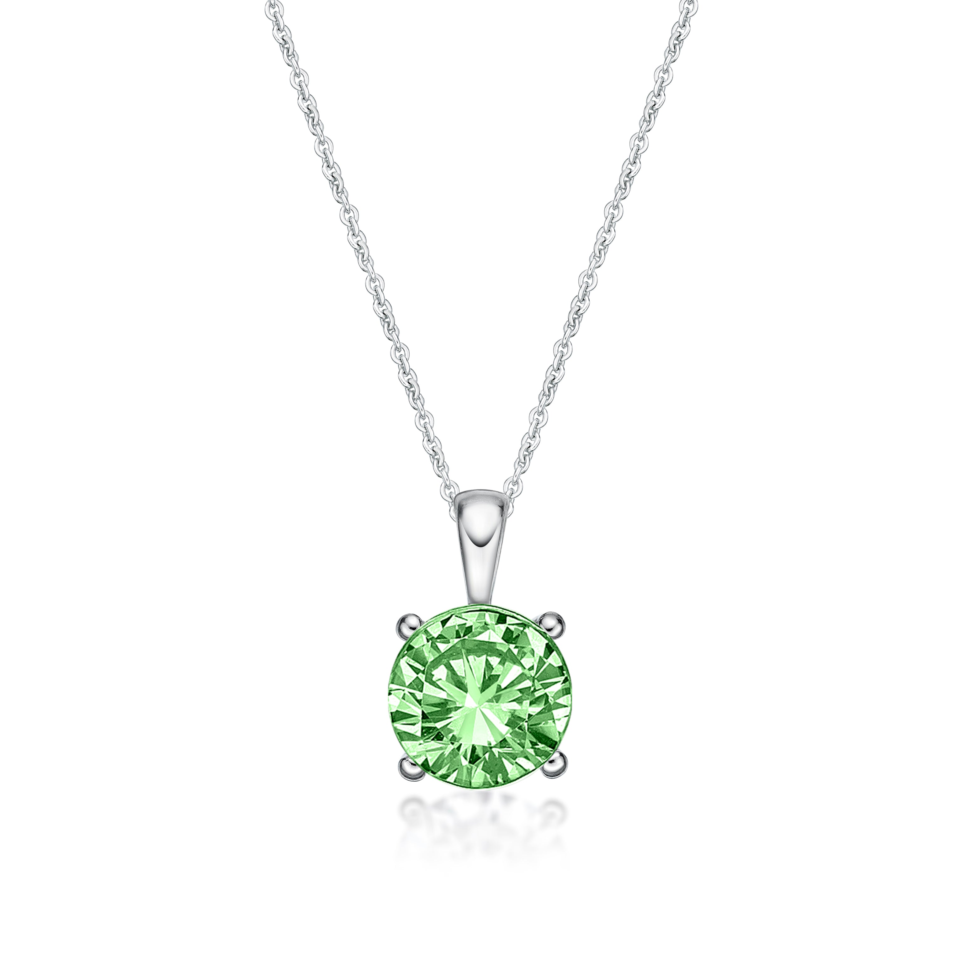 August Birthstone Silver 5mm CZ Pendant