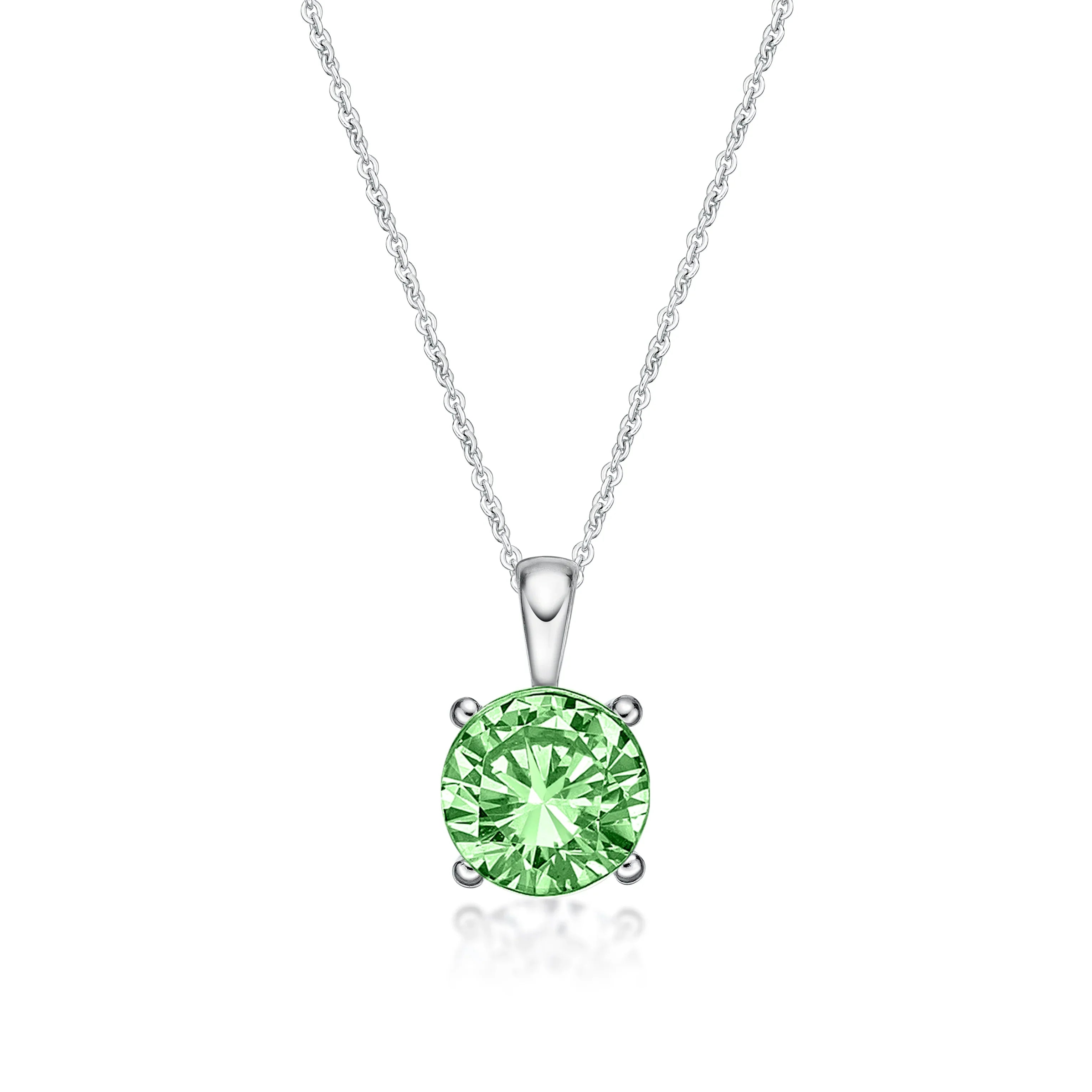 August Birthstone Silver 5mm CZ Pendant - Nangar Gems