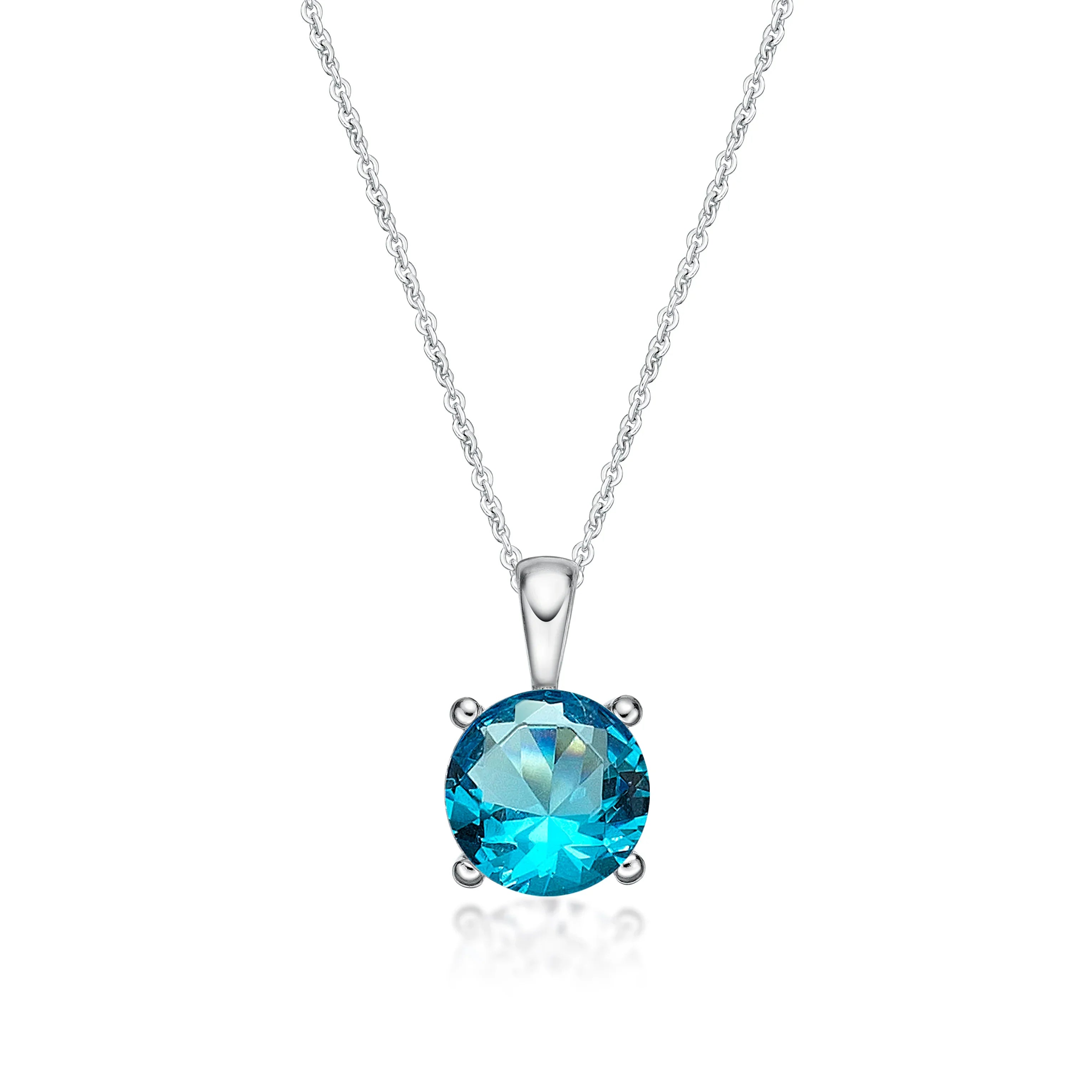 December Birthstone Silver 5mm CZ Pendant - Nangar Gems