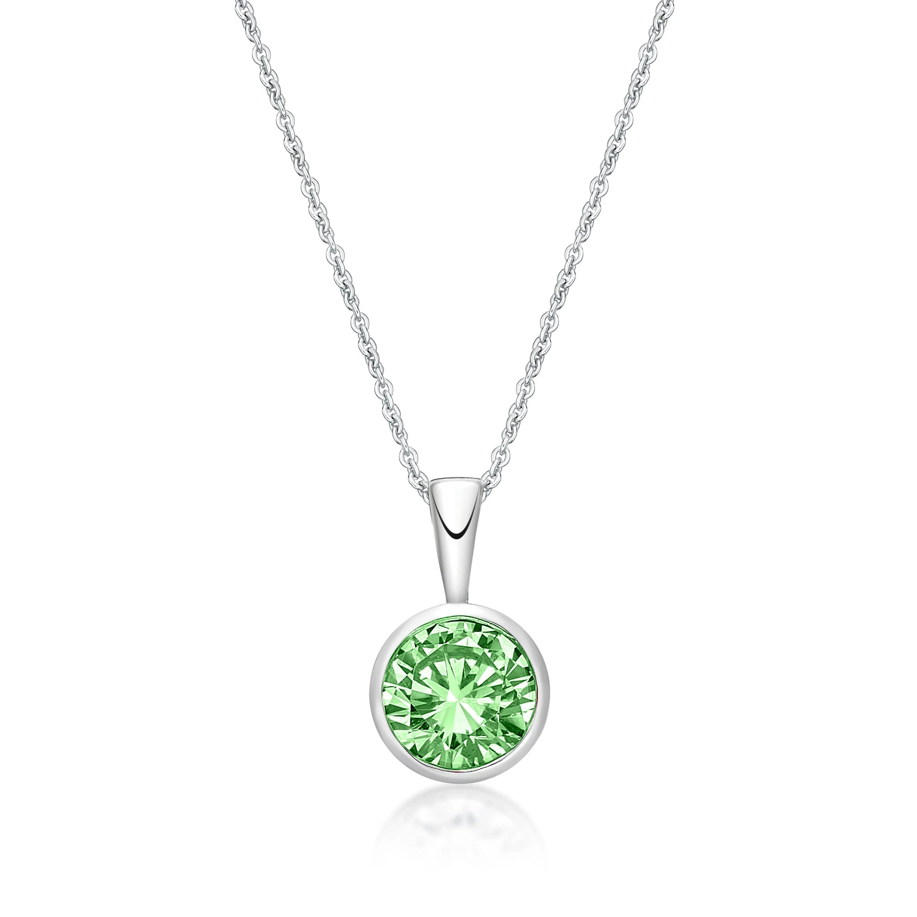 August Birthstone Silver 5mm CZ Pendant - Nangar Gems