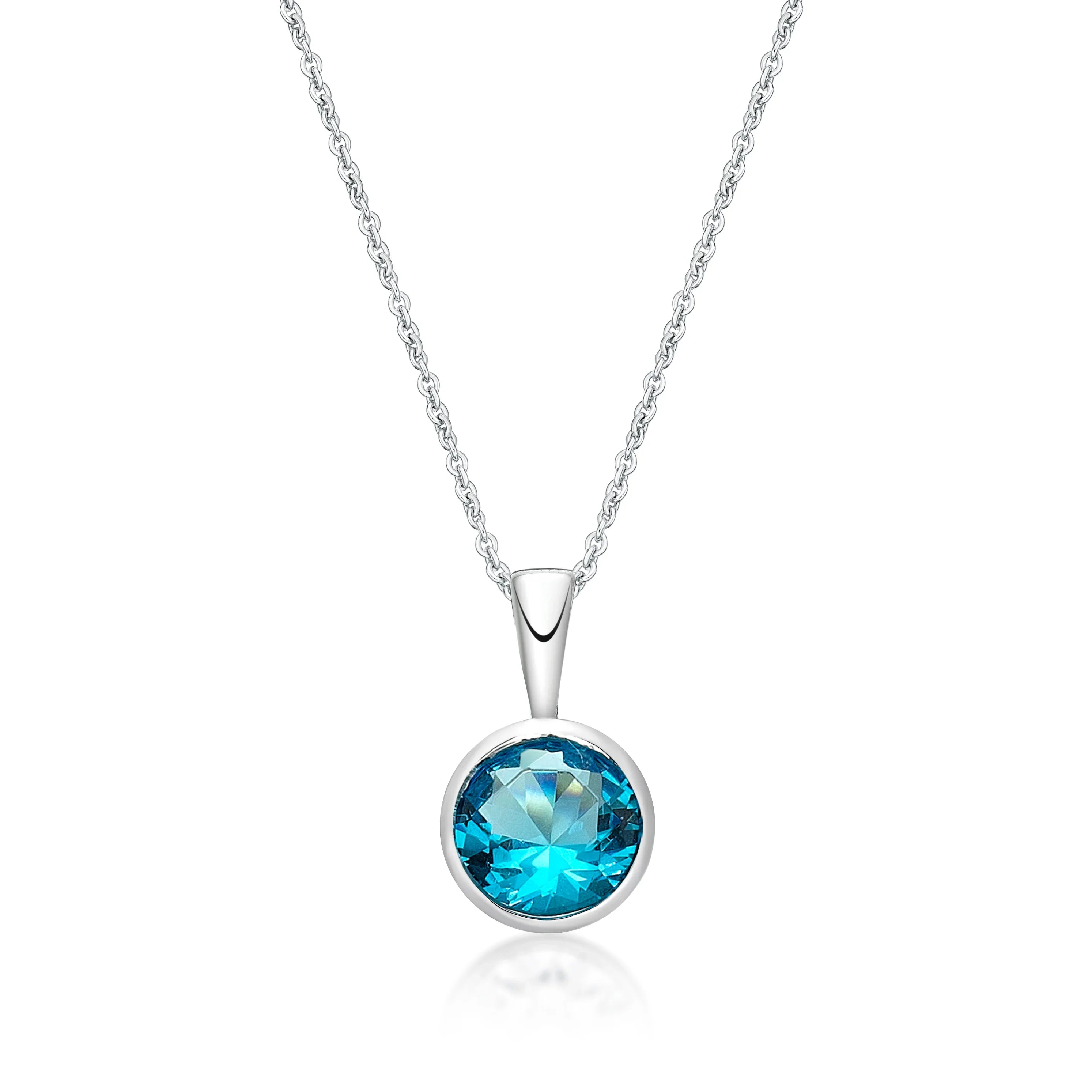 December Birthstone Silver 5mm CZ Pendant - Nangar Gems