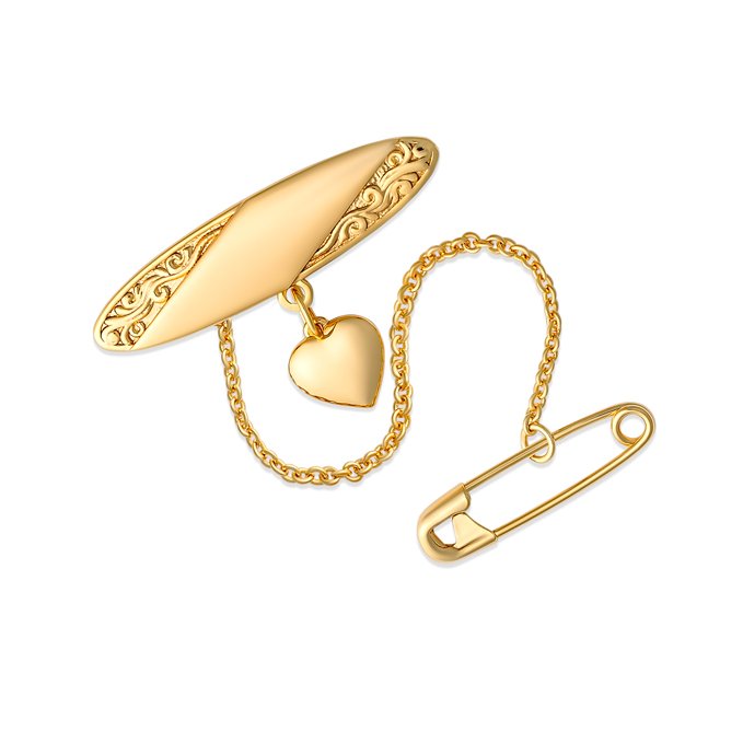 Tristan Heart Charm Embossed Childrens Brooch