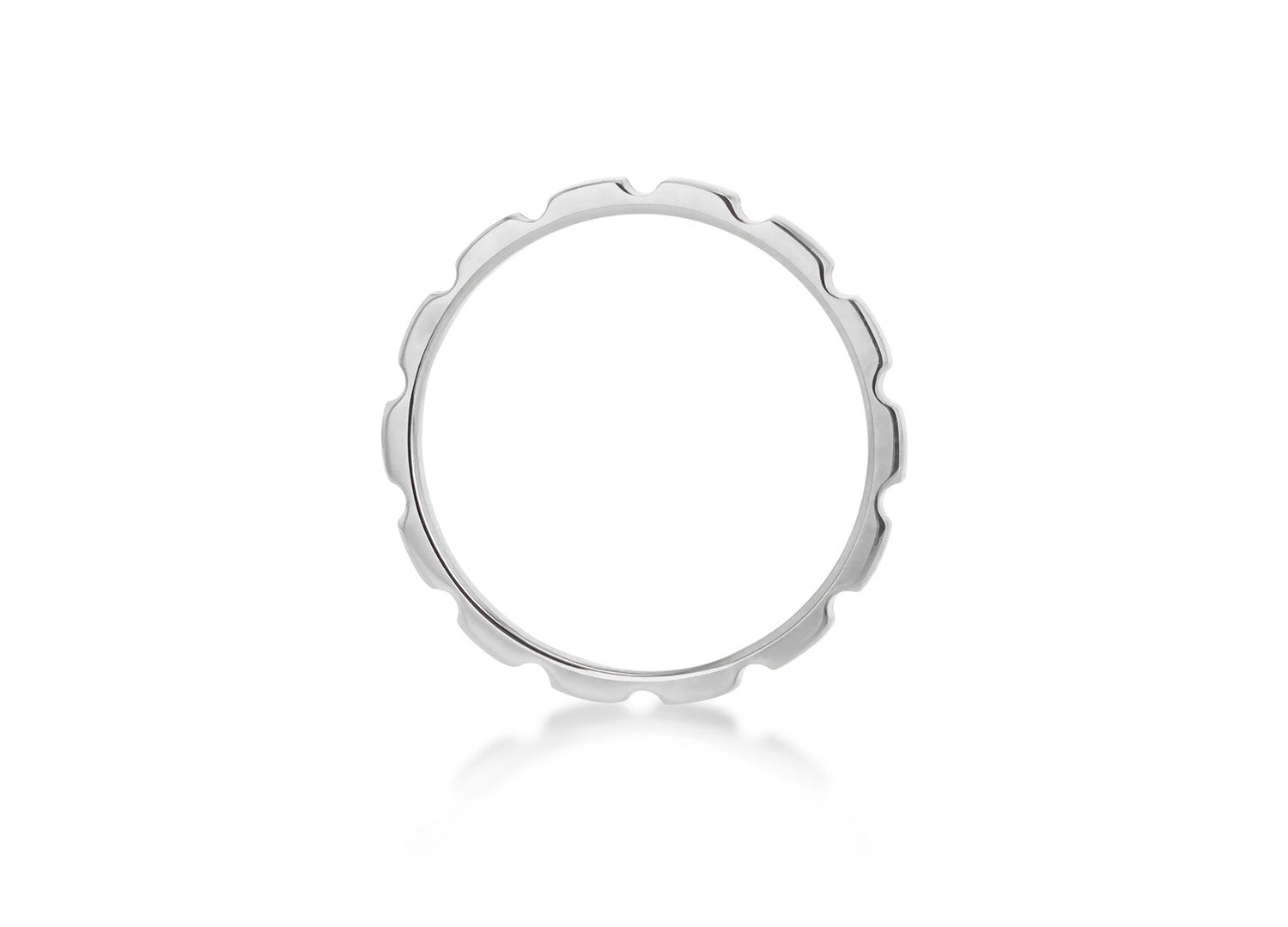 9ct White Gold Brick Stacker Ring