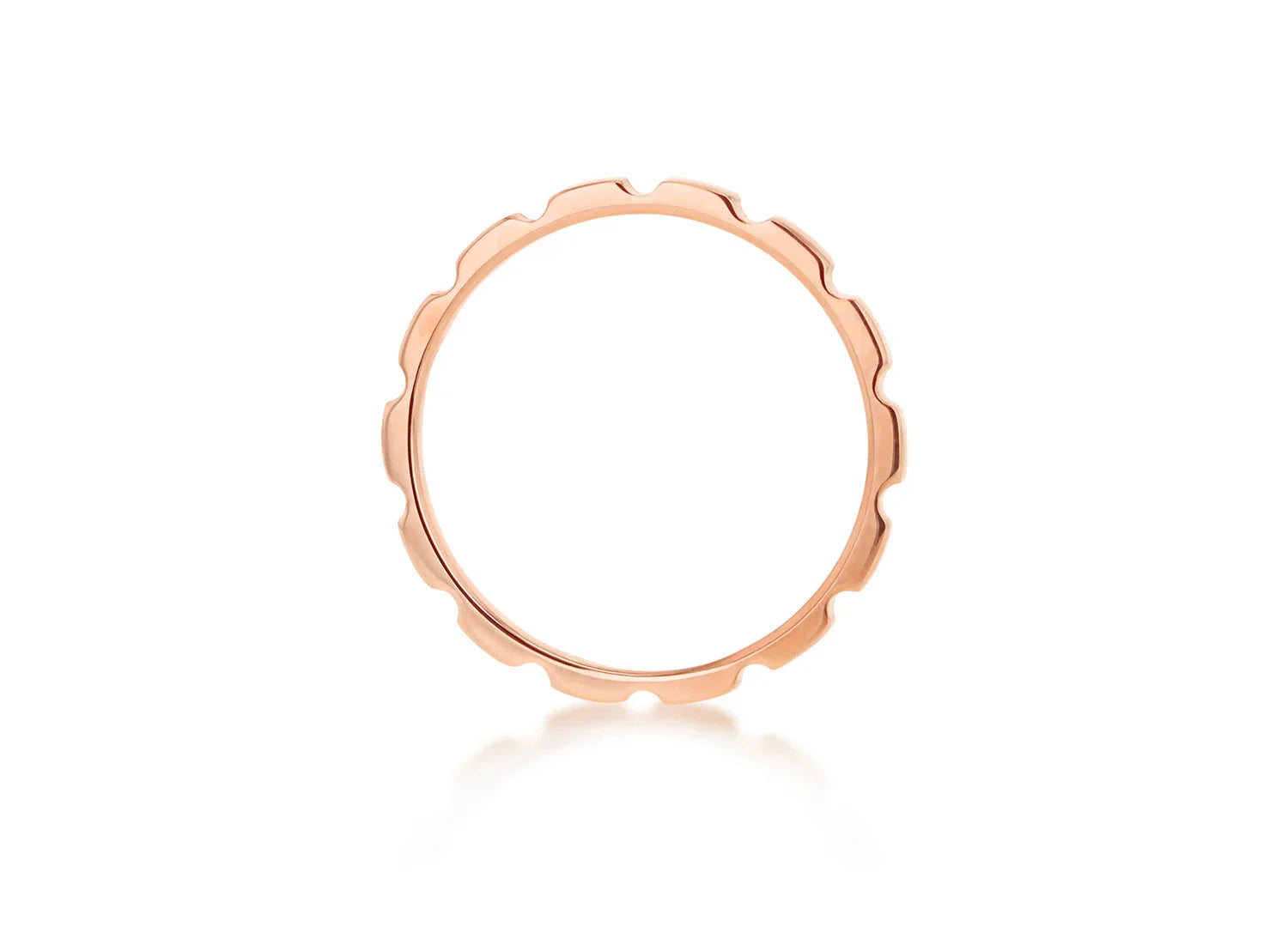 9ct Rose Gold Brick Stacker Band