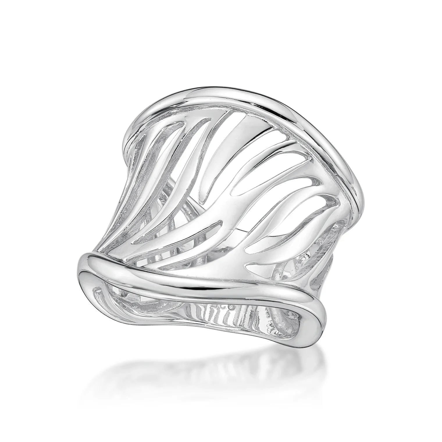 Silver Zebra Wave Ring
