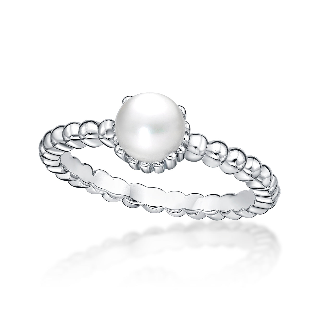 Silver Pearl Bubble Ring