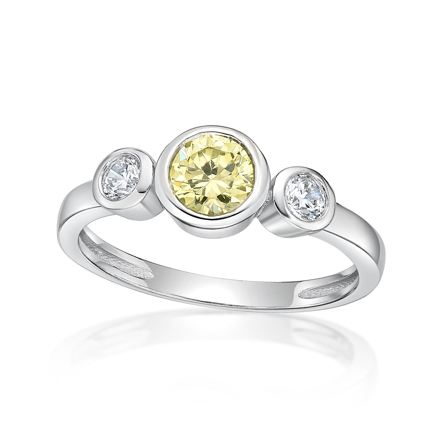 August Birthstone Silver CZ Ring