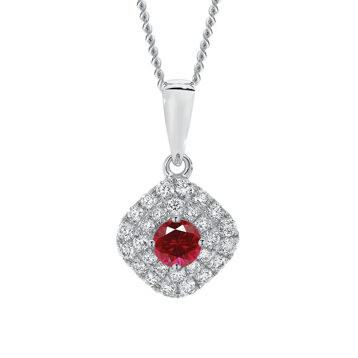 18w Natural Ruby and Diamond Pendant