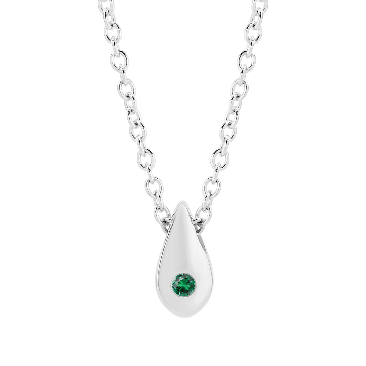 Natural Emerald Droplet Pendant