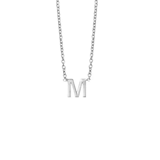 Silver mini M necklace