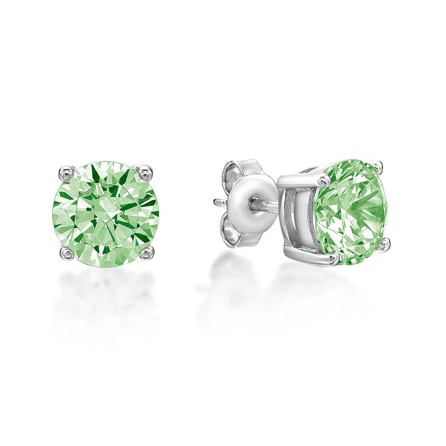 August Birthstone Silver 5mm CZ Studs - Nangar Gems