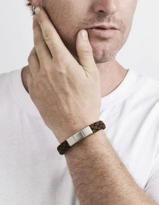 Braided Antique Brown Italian Bracelet - Nangar Gems