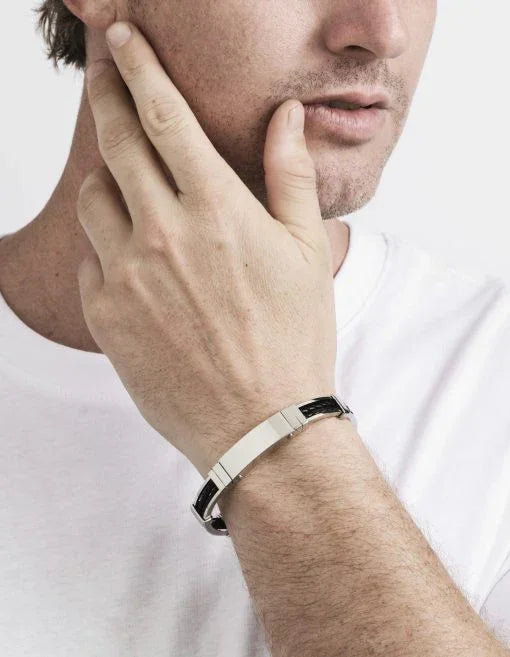 Polished Stainless Steel Bracelet - Nangar Gems