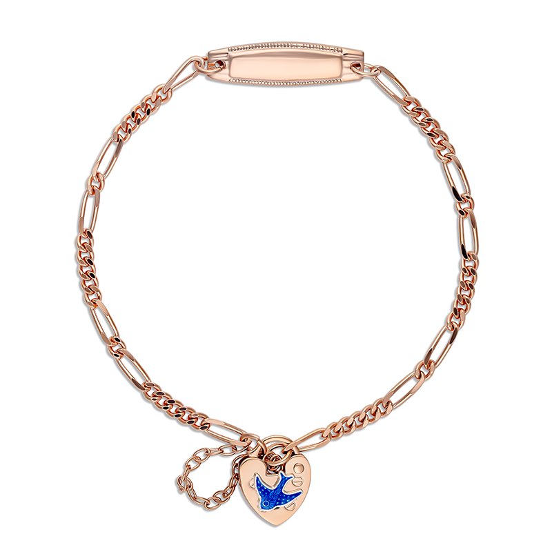 Brooklyn Bluebird Figaro Bracelet 1+3 with ID