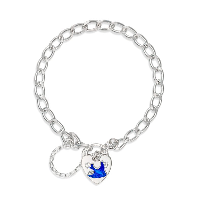 Brooklyn Bluebird Open Link Curb Bracelet Silver