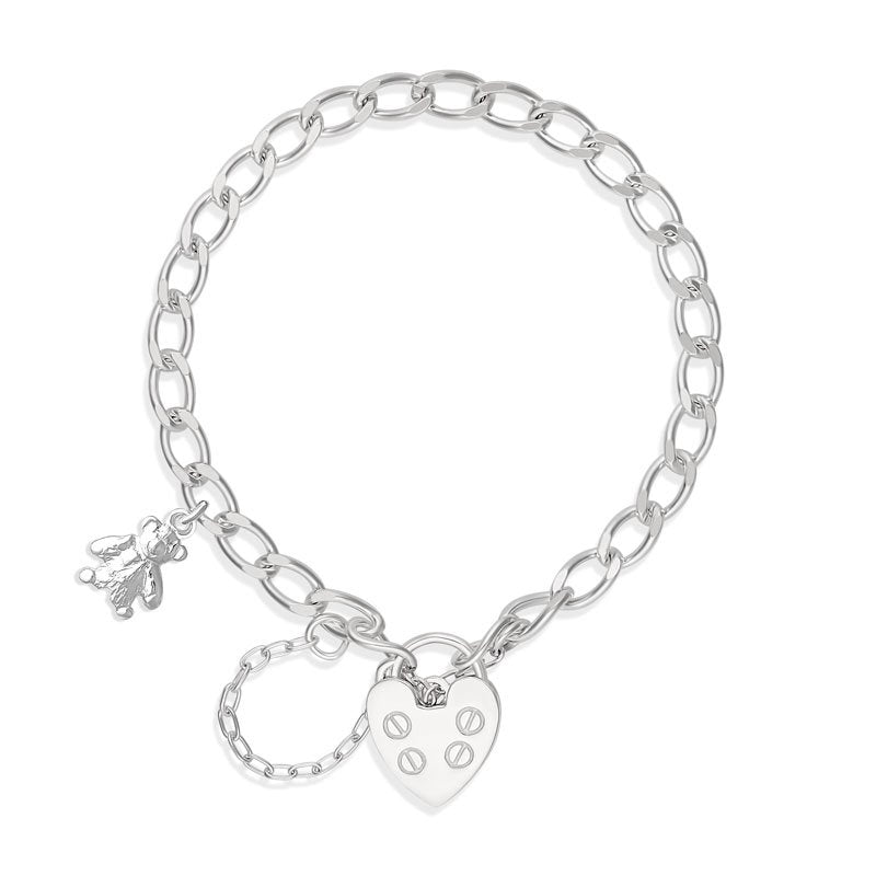 Brooklyn Diamond Cut Round Curb Bracelet with Teddy